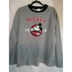 Rare Disney Store Mickey Mouse 1928 Gray Fleece Long Sleeve Sweatshirt Size M‎